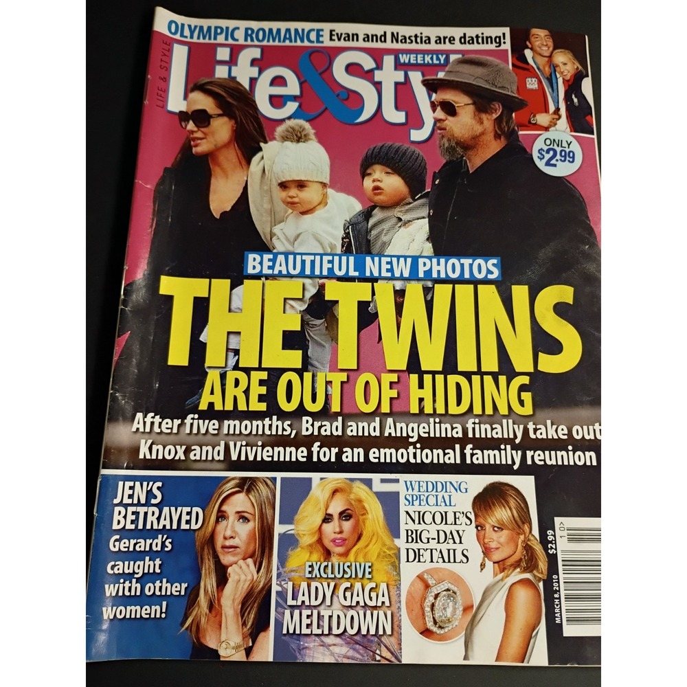 Life & Style Weekly March 2010 Brad Pitt Angelina Jolie Twins Olympics